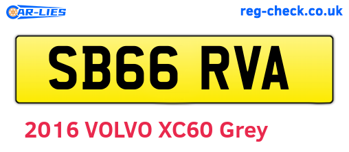 SB66RVA are the vehicle registration plates.