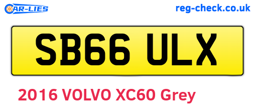 SB66ULX are the vehicle registration plates.