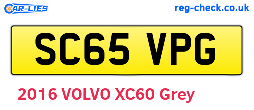 SC65VPG are the vehicle registration plates.