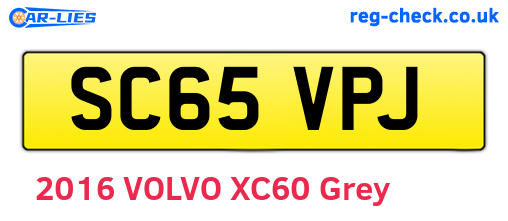 SC65VPJ are the vehicle registration plates.