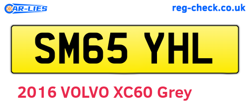 SM65YHL are the vehicle registration plates.