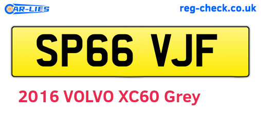 SP66VJF are the vehicle registration plates.
