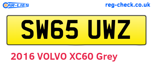 SW65UWZ are the vehicle registration plates.