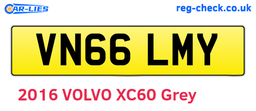 VN66LMY are the vehicle registration plates.