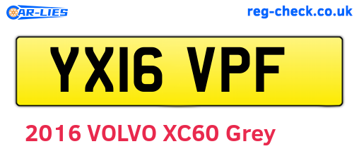 YX16VPF are the vehicle registration plates.