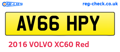 AV66HPY are the vehicle registration plates.