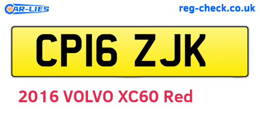 CP16ZJK are the vehicle registration plates.
