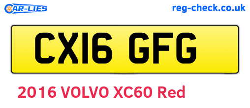 CX16GFG are the vehicle registration plates.