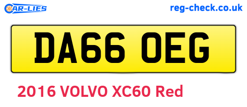 DA66OEG are the vehicle registration plates.