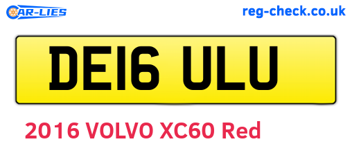 DE16ULU are the vehicle registration plates.