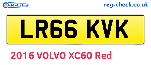 LR66KVK are the vehicle registration plates.