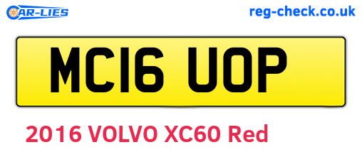 MC16UOP are the vehicle registration plates.