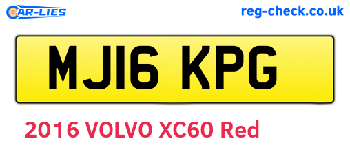 MJ16KPG are the vehicle registration plates.