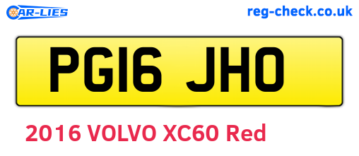 PG16JHO are the vehicle registration plates.