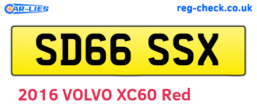 SD66SSX are the vehicle registration plates.