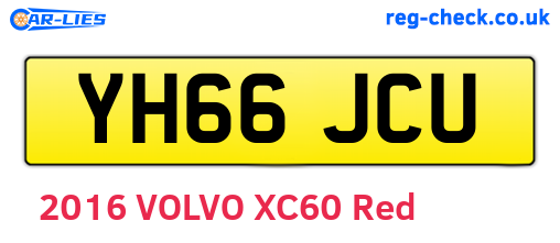 YH66JCU are the vehicle registration plates.