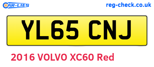 YL65CNJ are the vehicle registration plates.