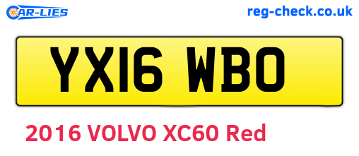 YX16WBO are the vehicle registration plates.