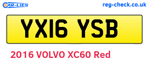 YX16YSB are the vehicle registration plates.