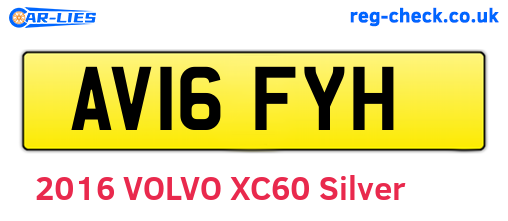 AV16FYH are the vehicle registration plates.