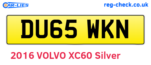 DU65WKN are the vehicle registration plates.