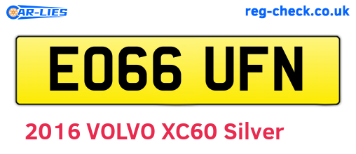 EO66UFN are the vehicle registration plates.