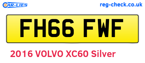 FH66FWF are the vehicle registration plates.