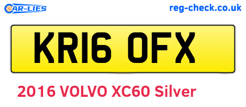 KR16OFX are the vehicle registration plates.
