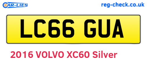 LC66GUA are the vehicle registration plates.