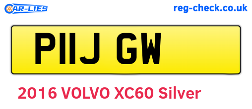 P11JGW are the vehicle registration plates.
