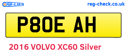 P80EAH are the vehicle registration plates.