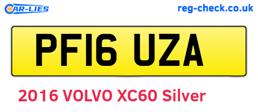 PF16UZA are the vehicle registration plates.