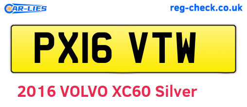 PX16VTW are the vehicle registration plates.
