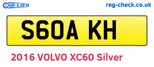 S60AKH are the vehicle registration plates.