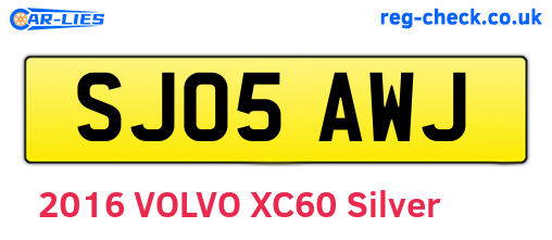 SJ05AWJ are the vehicle registration plates.