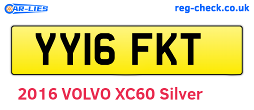 YY16FKT are the vehicle registration plates.