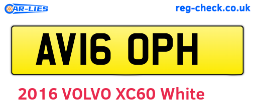 AV16OPH are the vehicle registration plates.