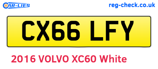 CX66LFY are the vehicle registration plates.