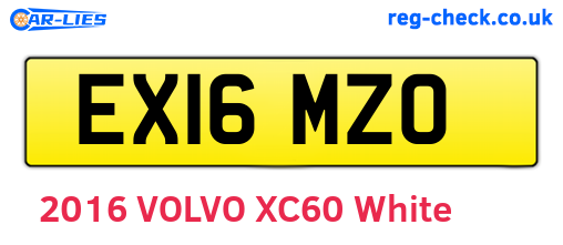 EX16MZO are the vehicle registration plates.