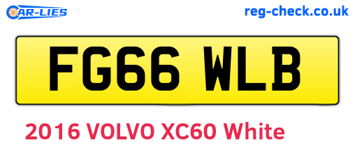 FG66WLB are the vehicle registration plates.