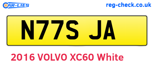 N77SJA are the vehicle registration plates.