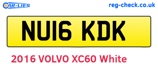 NU16KDK are the vehicle registration plates.