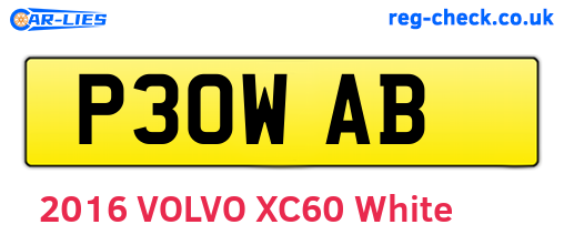 P30WAB are the vehicle registration plates.
