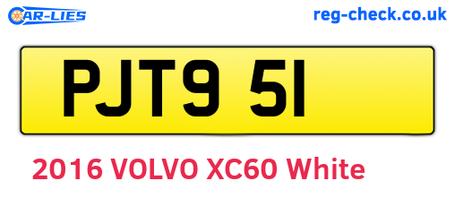 PJT951 are the vehicle registration plates.