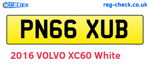 PN66XUB are the vehicle registration plates.