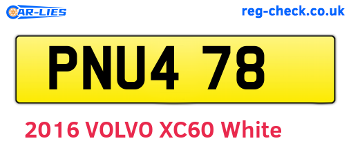 PNU478 are the vehicle registration plates.