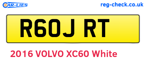 R60JRT are the vehicle registration plates.