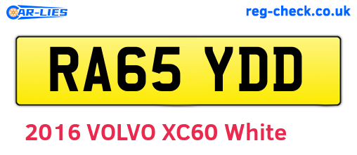 RA65YDD are the vehicle registration plates.