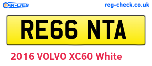 RE66NTA are the vehicle registration plates.