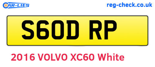 S60DRP are the vehicle registration plates.